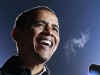 Barack Obama gives his final campaign rally speech on November 3, 2008 in Manassas Virginia. Obama's breath shows the coolness of the evening.
