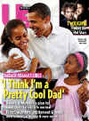 Barack Obama and daughters on the front cover of US Weekly magazine in the November 11, 2008 issue.