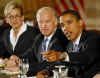Barack Obama meets with his Economic Advisory Board in Chicago on November 7, 2008.