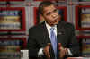 Barack Obama tapes the popular Sunday NBC show Meet the Press with Tom Brokaw in Chicago on December 5, 2008.