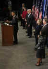 Barack Obama announces five new cabinet nominees at Chicago press conference on December 1, 2008.