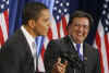 President-elect Barack Obama names New Mexico Governor Bill Richardson as Secretary of Commerce nominee at Chicago press conference on December 3, 2008.