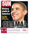 The Calgary Sun - November 5, 2008 - Barack Obama's historic victory on the front page of Canadian newspapers.
