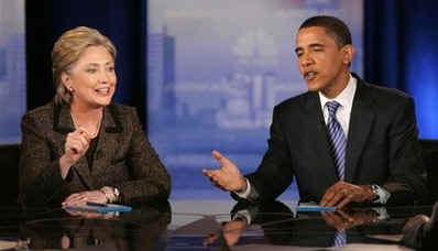February 26, 2008 Democrat debate between Barack Obama and Hillary Clinton in Cleveland, Ohio.