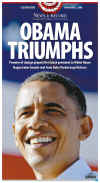 The Greensboro NC News Record newspaper front page on November 5, 2008 featuring Barack Obama's historic victory as the 44th US President.