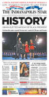 The Indianapolis Star newspaper front page image on November 5, 2008 featuring Barack Obama's historic victory as the 44th US President.