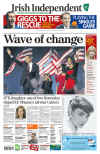Irish Independent - November 6, 2008 - Barack Obama newspaper front page headlines in Ireland.