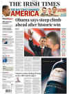 The Irish Times - November 6, 2008 - Barack Obama newspaper front page headlines in Ireland.