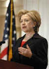 Hillary Clinton speaks in Albany NY as speculation mounts she will be named as Barack Obama's Secretary of State.