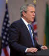 President George W. Bush speaks at the G20 conference in Washington DC on November 15, 2008. Bush says the Obama transition will be seamless.
