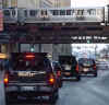 Barack Obama's motorcade travels under train in downtown Chicago on the way to Obama's transition offices on November 19, 2008.