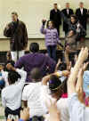 The Obama family makes a surprise visit to a Chicago Parish and School on November 26, 2008.