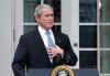 On November 5, 2008, President George W. Bush speaks to the media in the Rose Garden of the White House on November 5, 2008. Bush congratulated Barack Obama on his decisive Presidential victory. Bush called Obama a few minutes after Obama's victory was declared.