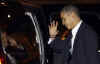 Barack Obama enters his car after Chicago transition meetings on November 5, 2008.
