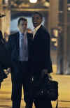 Barack Obama walks to his office building in Chicago on November 5, 2008.