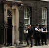 Obama waves outside 10 Downing Street. Barack Obama meets UK Prime Minister Gordon Brown in London on July 26, 2008.
