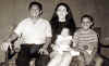 Barack Obama's stepfather LoloSoetoro, mother Ann Dunham, and stepsister Maya Soetoro. Barack Obama family photo circa 1970s