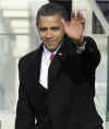 President Barack Obama delivers a rousing speech on Capitol Hill in his first speech as US President.