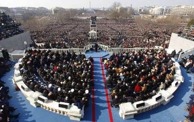 Barack Obama delivers his Inaugural Address in front of millions. Many watched from over over two miles away.