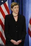Barack Obama announces Jeanne Lambrew as nominee for deputy of the Department of Health and Human Resources at a Chicago press conference on December 11, 2008.