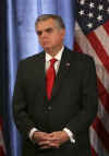 Barack Obama appoints Illinois Representative Ray LaHood  as Secretary of Transport at a Chicago press conference on December 19, 2008.