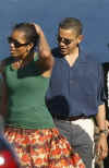 Michelle and Barack Obama after a seaside spreading of the ashes ceremony for Obama's grandmother Madelyn Dunham who died in November 2008.