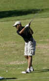 Barack Obama on the driving range at the Mid Pacific Country Club in Kailua Hawaii on December 24, 2008.