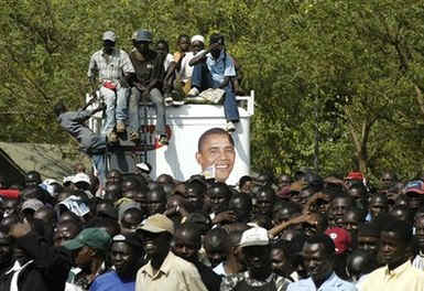 The Kenyan village of Kisumu, where Obama has relatives, celebrate the historic inauguration of an African-American.