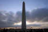 The Washington Monument at sunset on the eve of Barack Obama's January 20th Inauguration.