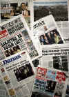 Serbia - Barack Obama's January 20, 2009 presidential inauguration dominates the front page of newspapers at newsstands worldwide.