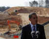 President Obama joins Virginia Governor Tim Kaine and US Army Corps of Engineers in Springfield, Virginia for a tour of a construction site on February 11, 2009.
