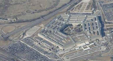 This Pentagon photo was taken from Air Force One on February 12, 2009.