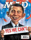 Barack Obama on the front cover of MAD magazine in the Septembert 2008 issue.