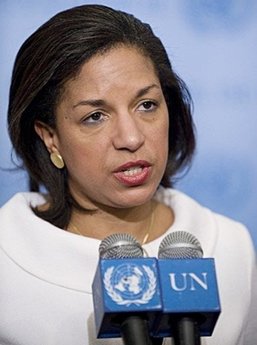 Susan Rice, the new US Ambassador to the UN, discusses Iran at UN press conference. Rice said US is open to diplomatic discussions with Iran if they "unclenched their fists."