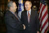 Middle East envoy George Mitchell meets in Jerusalem with Israeli Defense Minister Ehud Barak.
