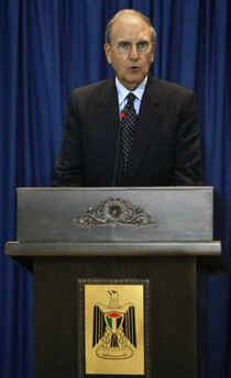 The US President's Middle East envoy George Mitchell is busy with several meetings. Photo: George Mitchell speaks at a press conference in Ramallah, West Bank on January 29, 2009.