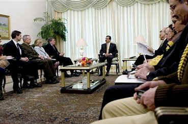 On February 12, 2009 Richard Holbrooke meets with Pakistan's Prime Minister Yousaf Raza Gilani in Islamabad.