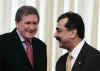 On February 12, 2009 Richard Holbrooke meets with Pakistan's Prime Minister Yousaf Raza Gilani in Islamabad.)