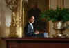 President Barack Obama speaks to the Business Council comprising of the leaders of US corporations to outline President Obama's economic plan set at $787 billion. Obama spoke in the East Room of the White House on February 13, 2009.
