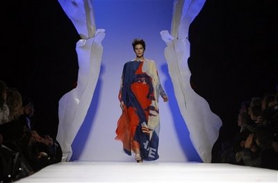 President Barack Obama's portrait appears on the Gattinoni designer dress that debuted at a Rome fashion show on February 1, 2009.