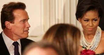California Governor Arnold Schwartzenegger (photo) and his wife Maria Shriver attend the Governors Dinner. President Barack Obama and Michelle Obama host a dinner for US Governors in the State Dining Room of the White House. After the dinner and President Obama's remarks the Governors attended entertainment in the East Room of the White House.