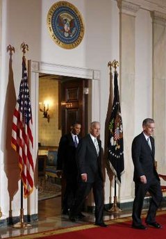 President Barack Obama nominates Republican New Hampshire Senator Judd Gregg as Commerce Secretary. Obama made the announcement from the Grand Foyer of the White House with Vice-President Joseph Biden on February 3, 2009.