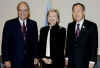 Clinton and Mitchell  with UN Secretary-General Ban Ki-moon. Secretary of State Hillary Clinton and US Special Envoy to the Middle East George Mitchell travel to the Egyptian Red Sea resort for the International Conference in Support of the Palestinian Economy for the Reconstruction of Gaza.