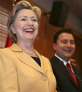 Secretary of State Hillary Clinton meets with the Turkish Foreign Minister in Ankara, Turkey on March 7, 2009.