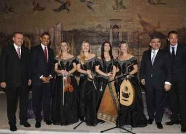 Later that night, President Obama attends a traditional Turkish musical performance also attended by Turkish PM Erdogan, Turkish President Gul, and Spanish PM Zapatero.