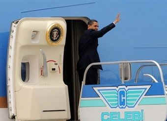 President Barack Obama departs Ataturk International Airport in Istanbul, Turkey on April 7, 2009. 