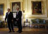 President Barack Obama with UK PM Gordon Brown inside 10 Downing Street.