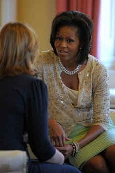 First Lady Michelle Obama met with Sarah Brown in the residence.