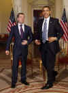 ObamaUN.com - April 2009 International Timeline - President Barack Obama and the World - Change Comes With a New Hope - International News and Photos Related to US President Barack Obama. Photo: US President Barack Obama meets with Russian President Dmitry Medvedev at Winfield House in London on April 1, 2009.