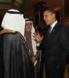 The US President meets Saudi Arabia officials during the Buckingham Palace reception.